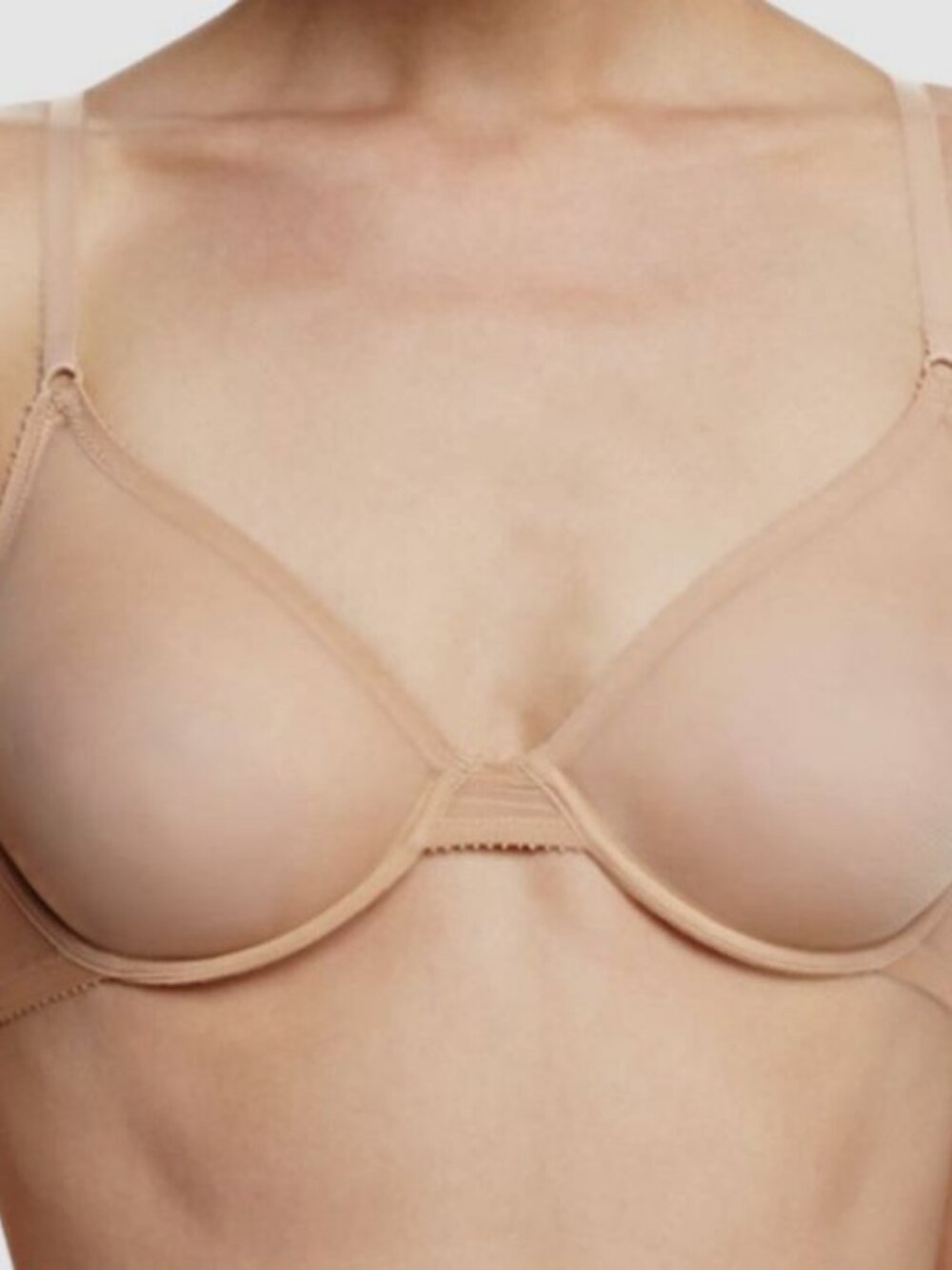 Epure Women's Beige Revelation Beaute Sheer Mesh Molded Bra Size 32B